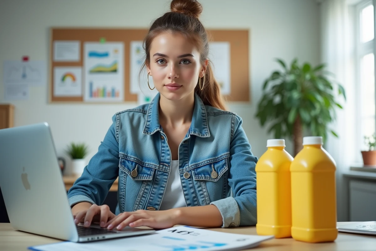 Jeune femme scientifique agricole au bureau