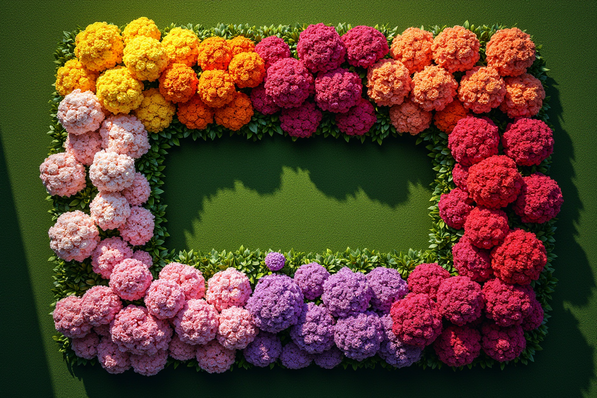 Vue du dessus d un arrangement de fleurs dans le jardin